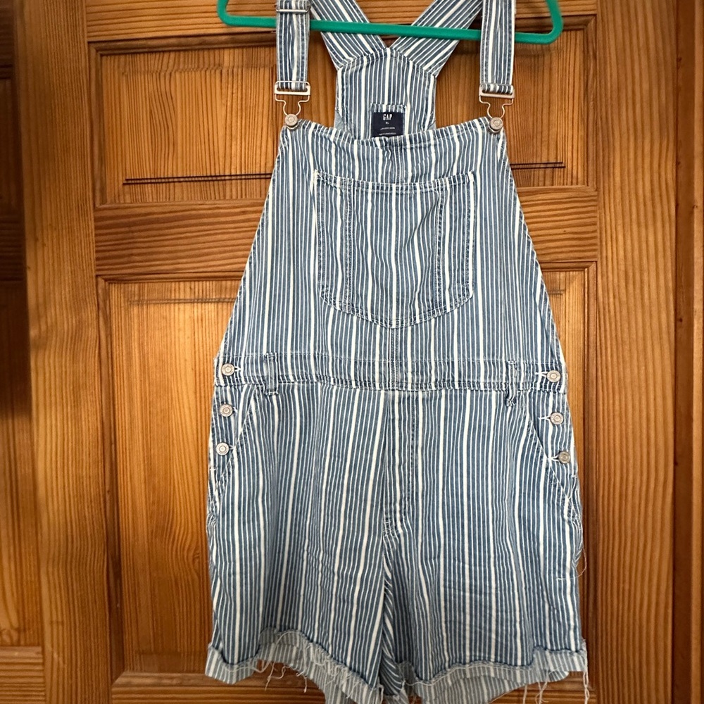 Old Navy Blue and White Striped Jumpsuit